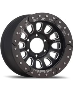 Lenso Max-Monster "MXM" 16X8.5 6X139.7 Matte Black/Red Ring