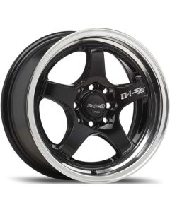 Lenso Projectd D-1SE "PDS" 18X9.5 5X114.3 Black Plus Mirror Lip Polish
