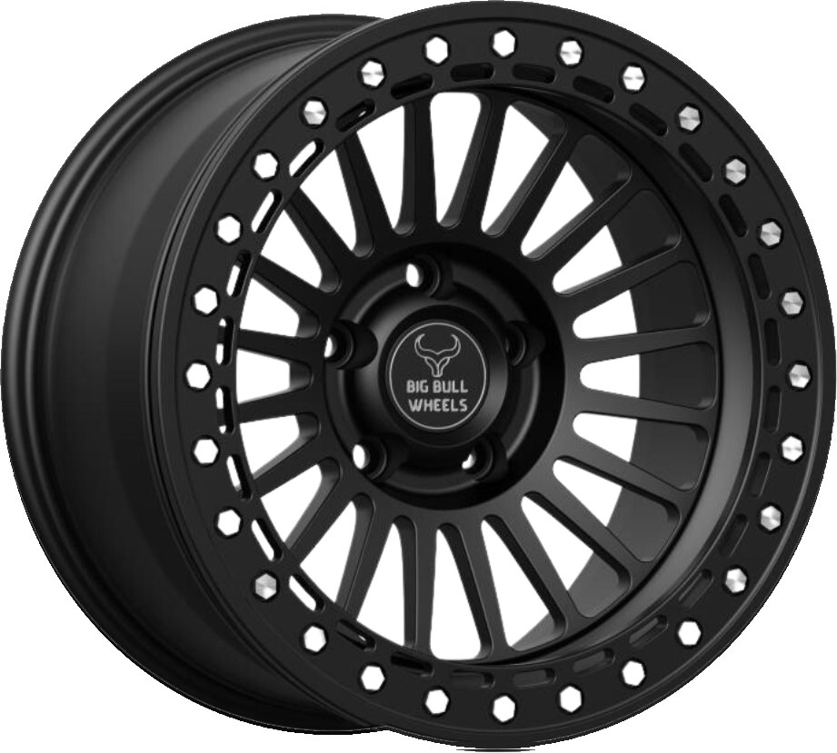 Big Bull Alpha 17x9 5x127 Matte Black w/ Black Ring