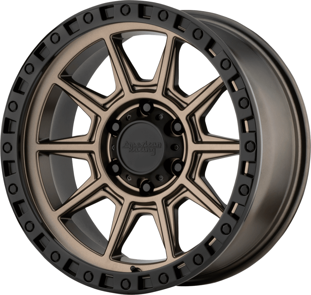 American Racing AR202 16X8 5X139.7 Matte Bronze Black Lip