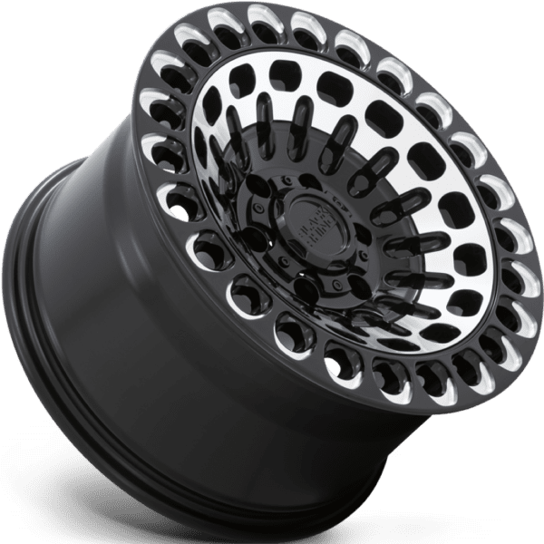 Black Rhino Labyrinth 17X9.5 5X127 Gloss Black W/ Machined Face & Milling