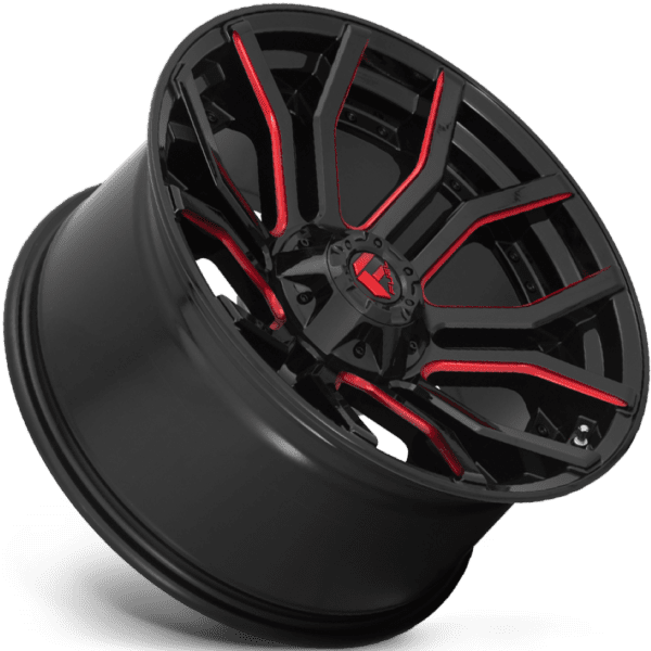 Fuel D712 Rage 20X10 8X180 Gloss Black W/ Candy Red