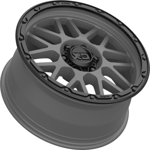 KMC Wheels KM535 Grenade OR 17X8.5 8X170 Matte Gray Matte Black Lip