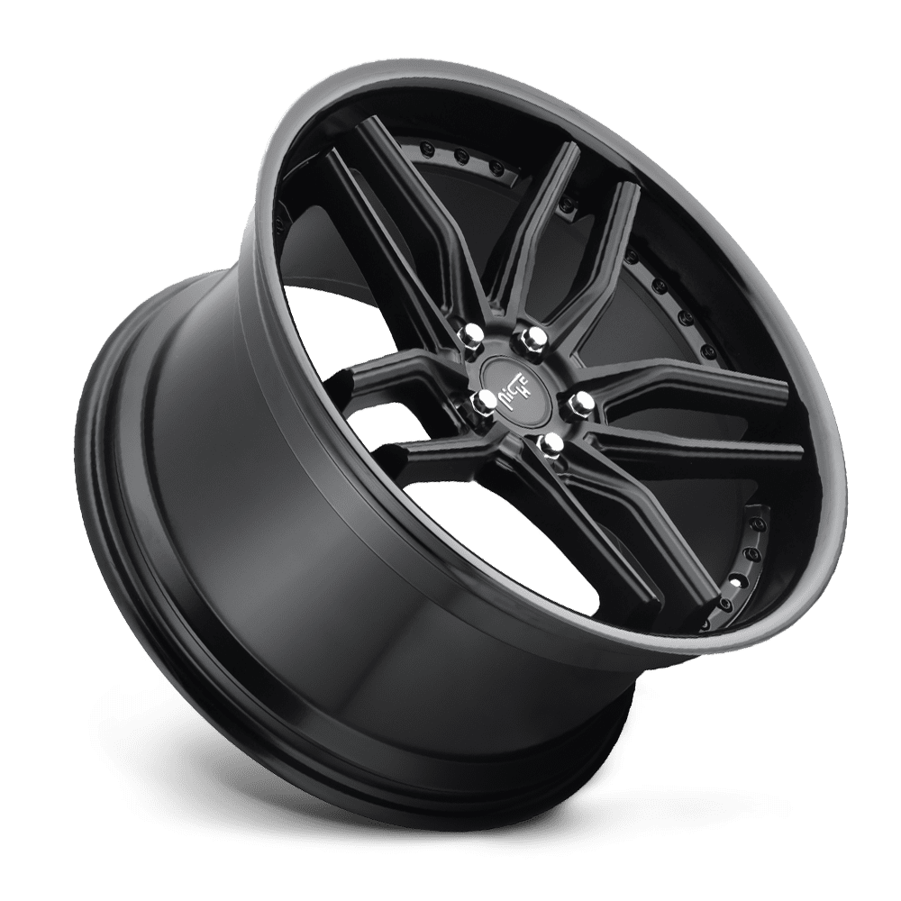 Niche M194 Methos 20X10.5 5X114.3 Satin Black With Gloss Black Lip