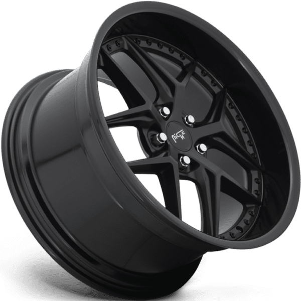 Niche M226 Vice 19X8.5 5X114.3 Satin Black With Gloss Black Lip