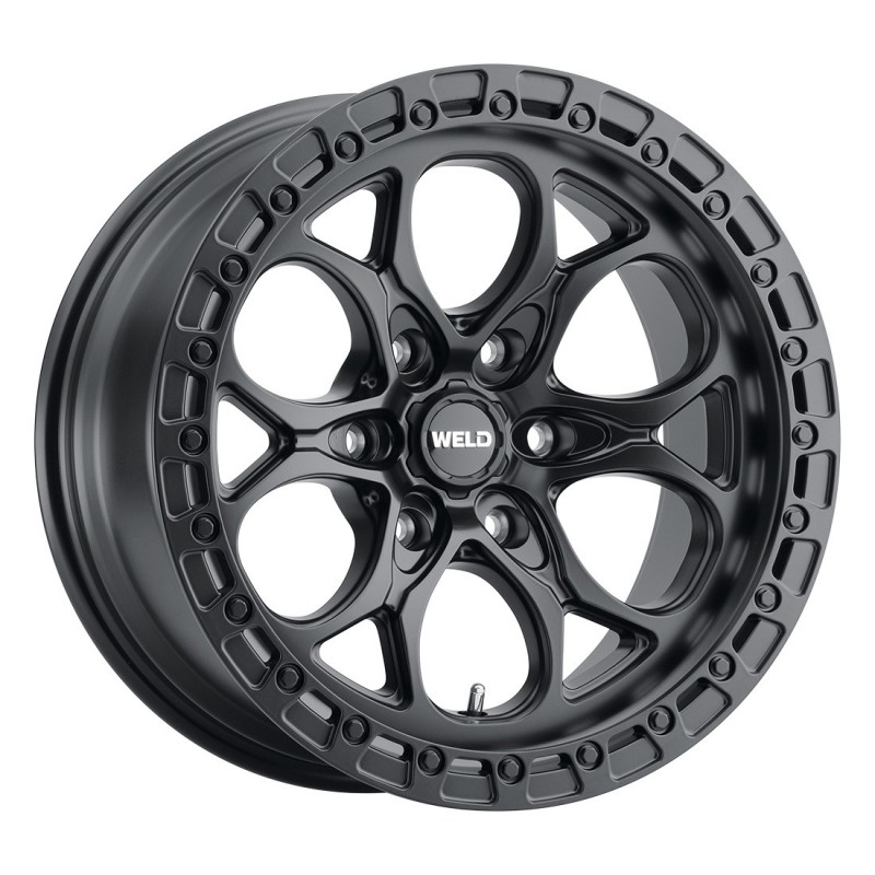 Weld Off-Road Ledge Six W108 18X9 6X139.7 Satin Black / Black ring